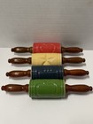 Ceramic Rolling Pin Set Of 4  Wooden W  Handles  Multicolor
