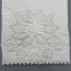 Vtg Crochet Lace Pillowcase Starburst Snowflakes Medallion Scalloped Edge Queen