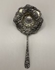 Vintage Tea Strainer Godinger Silver Plate Raised Pattern Olde Bouquet 7  Floral