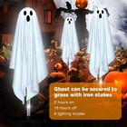 6pack Solar Powered Halloween Ghost Lights Yard Lawn Ground Stake Spooky Ghosts