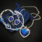 Set Titanic Heart Of The Ocean Jewelry Set -necklace Bracelet Earrings