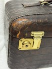 Vtg Hartmann Alligator Embossed Leather Travel Train Case Luggage W mirror