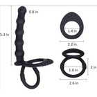 Double Penetration Dildo Dual Vibrator Anal Beads G-spot Cock Ring Adult Sex Toy