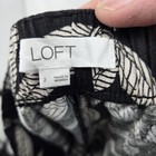 Loft Shorts Womens 2 Black White Linen Blend Leaf Print Tie Front Casual