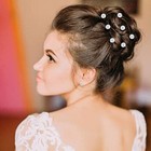  128 Pack Silver Pearl Flower Rhinestone Crystal Bridal Wedding Hair U-shaped 