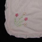 Pink Security Blanket Baby Lovey 4 Flowers Embroidered 16  Square Knit