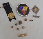 Lot 12 Knights Of Pythias Fraternal Organization Pins Badges Tie Clip Stamp 