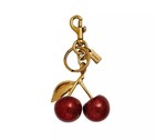 Coach Glitter Cherry Bag Charm Keychain Resin And Metal Brass red Apple Nwt    
