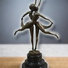 Bronze Sculpture Statue Women Dancer Art Lady Sis Marble Rare Decor Art Figurine