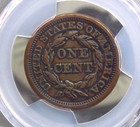 1857 Braided Hair Large Cent N-2  small Date  1c Pcgs Xf45  756 Extra Fine Ecc c