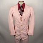 Vintage 3 Piece Suit Pink Mens 42 Jacket 34 31 Pants Summer Leisure Disco 70s