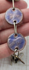 Vintage 1981 Purple Copper Enamel Penny Coin Money Bracelet 7  Toggle Clasp