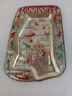 Vintage Lot Of 2 Tin Metal State Souvenir Ashtrays Japan La   Ms   9 