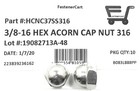  10  3 8-16 Stainless Steel Hex Acorn Cap Nuts 316 Marine Grade Stainless Steel