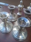 Sterling Silver Candlestcks And Salt Shakers Lot