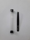 Mr Tweeze Stainless Steel Slant Tweezers  Black - Compares To Tweezerguru