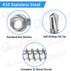  12 Hex Washer Head Self Drilling Sheet Metal Tek Screws 410 Stainless Steel Unc