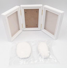 White Baby Handprint Footprint Picture Frame Kit For Boys And Girls  En71 Toy Te