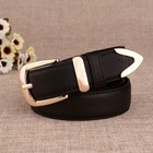 Women Genuine Leather Belt Gold Buckle Ladies Thin Waist Belts For Jeans Dress