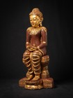 Old Wooden Burmese Buddha Statue From Burma  myanmar   Late 20th Century
