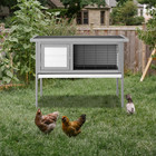 36in Indoor Outdoor Pet Bunny Hutch House Cage For Rabbits And Guinea Pigs Gray