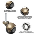 Brass Vintage Antique 2  Ball Caster Wheels - Set Of 4 Heavy Duty  5 16  X 1 1 2