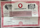 Lot Of 2 Stocks Certificates Lucent Technologies Inc  1996 Alexander Graham Bell