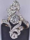 Vintage Art Deco Style 3 2ct Lab Created Diamond 14k White Gold Fn Wedding  Ring
