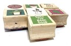 Christmas Rubber Stamp Set Of 7 Wood Mount Santa Snowman Ho Ho Ho Penguin 1 25 