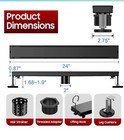 Dlone 24-inch Linear Shower Drain  Aisi 304 Stainless Steel  Matte Black