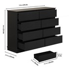 8 Drawer Dresser For Bedroom Wide Wooden Chest Of Drawers With Wide Top Closet