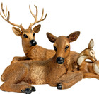 Vintage Homco Deer Family 3 Pc Set Buck Doe Fawn 1984 1985 Cabin Nature Decor