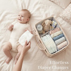 Braided Quilted Diaper Caddy Organizer  Boho Nursery Storage Basket With Pu Leat