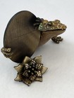 Jay Strongwater Frog Fly Picture Frame    Gold brown Enamel    Swarovski Crystal