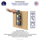 Slatwall 4  Trifold Brochure Holder Literature Display 2 Pack