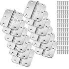 Polished Chrome Door Hinges 3-1 2  X 3-1 2  With 5 8  Radius Corners