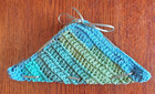 Lot Of 4 New Ocean Stripes Blue Handmade-crocheted 100  Cotton Dish washcloths