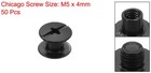 50set M5 X 4mm Chicago Screw Metal Stud Screw Rivets For Leather Black