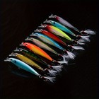 10-pack Mixed Color Topwater Minnow Lures  Abs Hard Bait Fishing Tackle