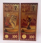 Set  5pcs 2022 Qatar Gold Foil Banknote With Envelope  100  Plastic Collectibles