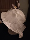 Fancy White Dress Hat Church Hat Derby Hat Wedding Hat Party  Pearl With Accent 