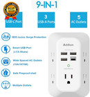 Usb Wall Charger Surge Protector 5 Outlet Extender With 4 Usb Charging Ports