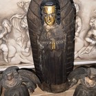 Primitive Carved Wooden Santo With 2 Puto