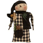 New Primitive Snowman Doll Bluster Christmas 16 lx 8 5 wx4 d Winter Rustic Cloth