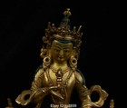 Old Tibet Buddhism Bronze 24k Gold Gilt Vajradhara Vajrabhairava Goddess Statue