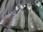 Lot Of 5 Decorative Color Glass Bottles About 5 Inches Tall