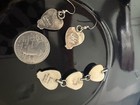 Navajo Marcella James Heart Earrings And Pendant Set Sterling Silver Handmade