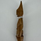 2 Hand Carved Wooden African Head Letter Opener With Metal Collar Vintage