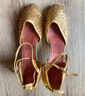 Gold Latin Size 8 Dance Shoes For Woman  Ballroom Dance Shoes  1920s Flapper