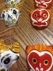 Hand Painted Asian Animal Face Miniature Mask Hanging Ornaments Set Of 8